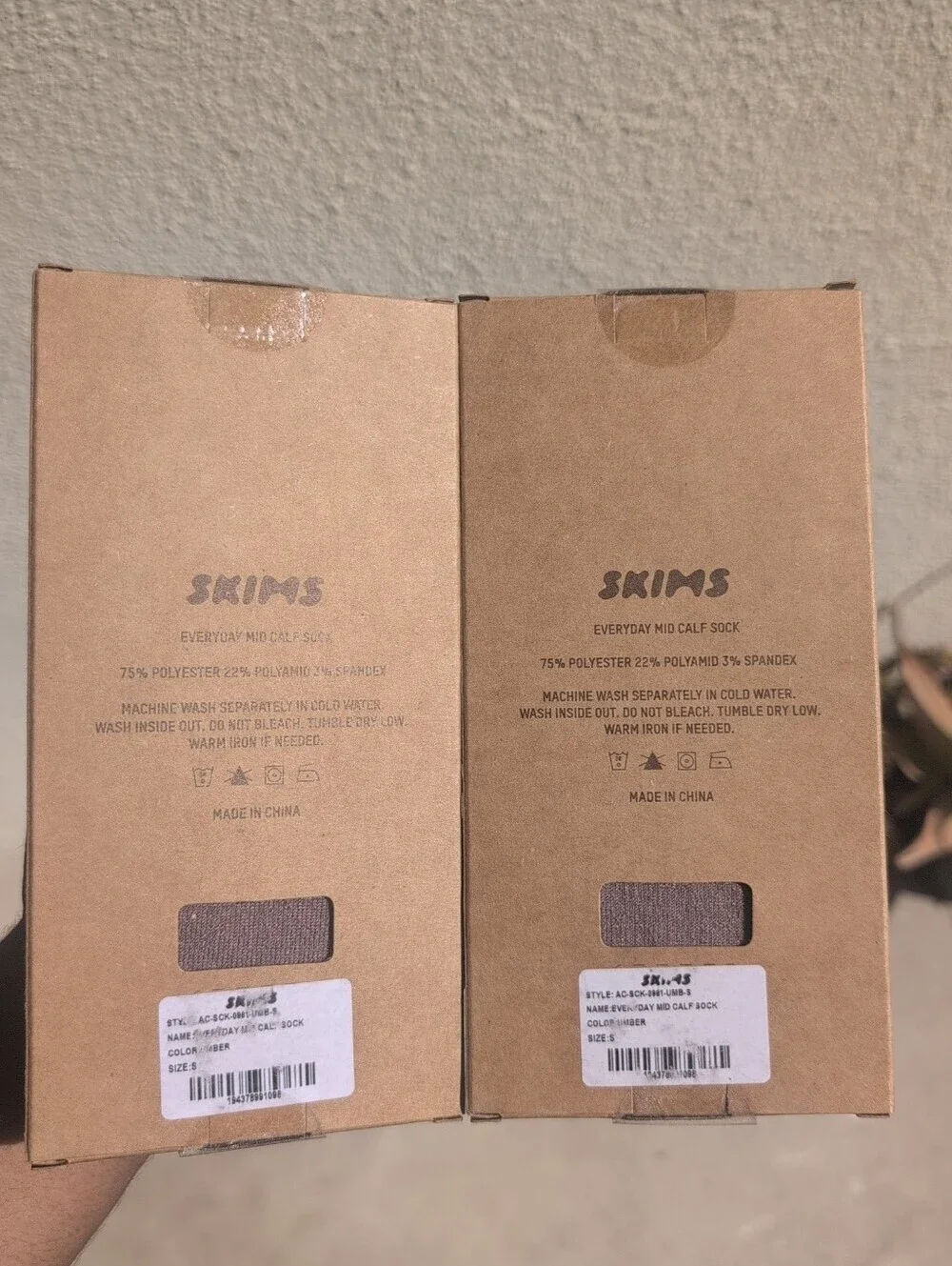 Skims Women's Everyday Mid-Calf Socks - Umber 2pc Bundle